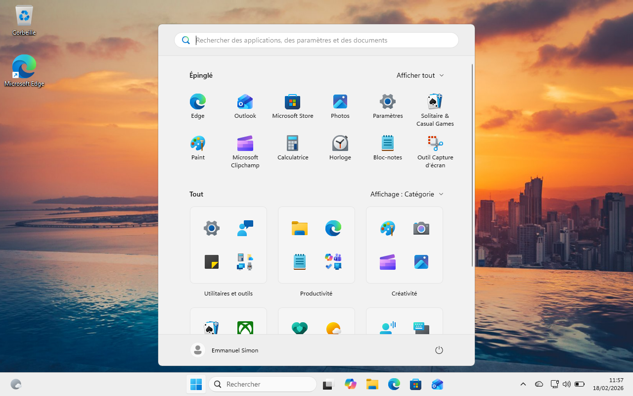 Capture d’écran de Windows 11